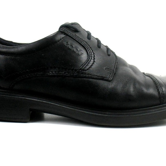 Ecco Helsinki Black Leather Oxfords Cap Toe Sz 11